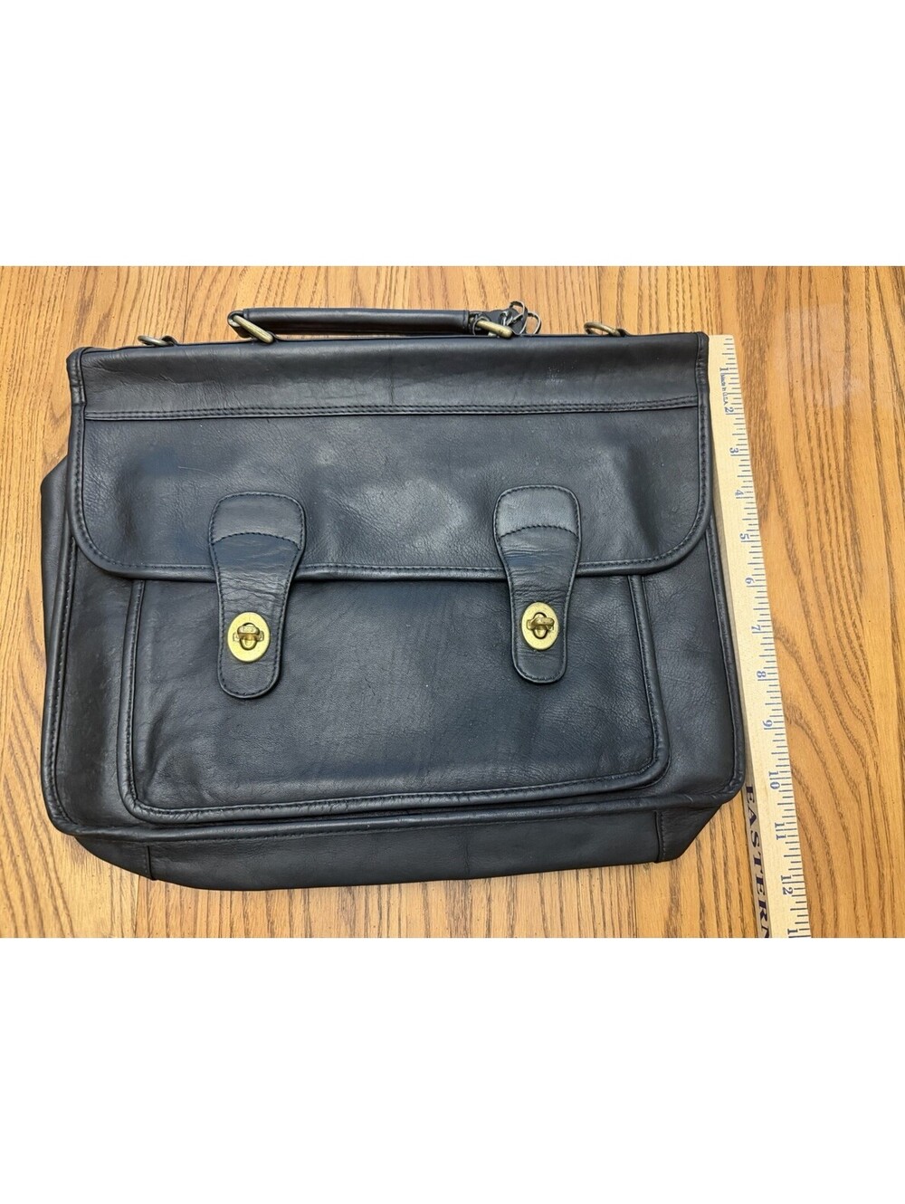 Vintage Betancourt Black Soft Leather Briefcase Attaché Case Made In Columbia.